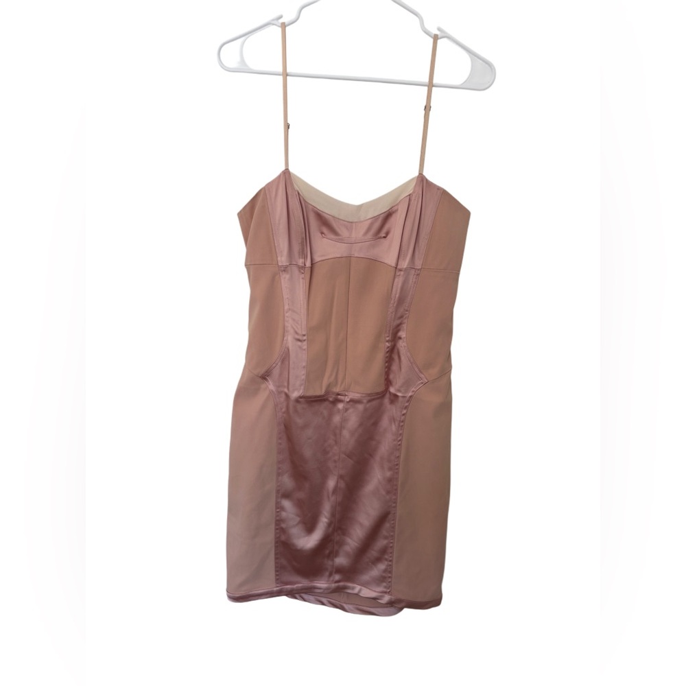 Nicole Miller Pink Satin Corset Dress